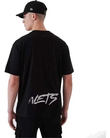 NEW ERA SHORT SLEEVE GRAPHIC PRINT T-SHIRT BLACK-SILVER