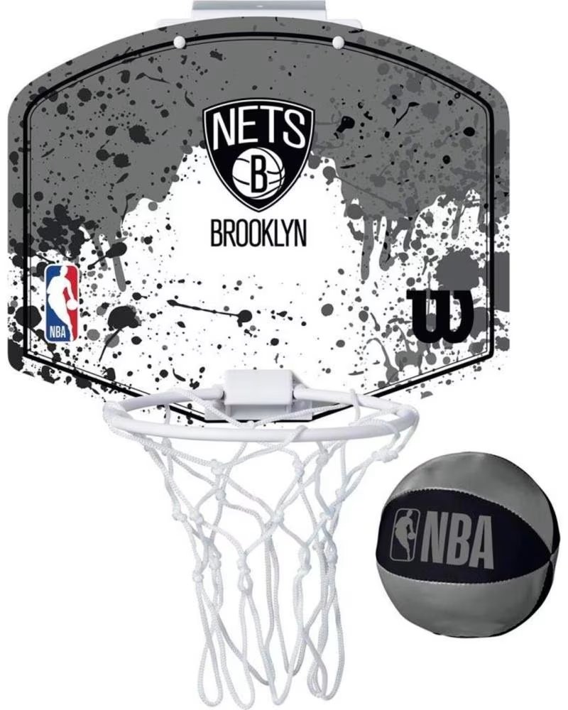 WILSON SET MINI CANESTRO NBA BROOKLYN NETS GRIS