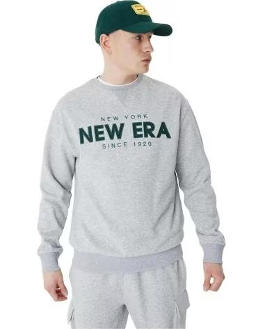 NEW ERA FELPA GRIGIA CON LOGO GRIS