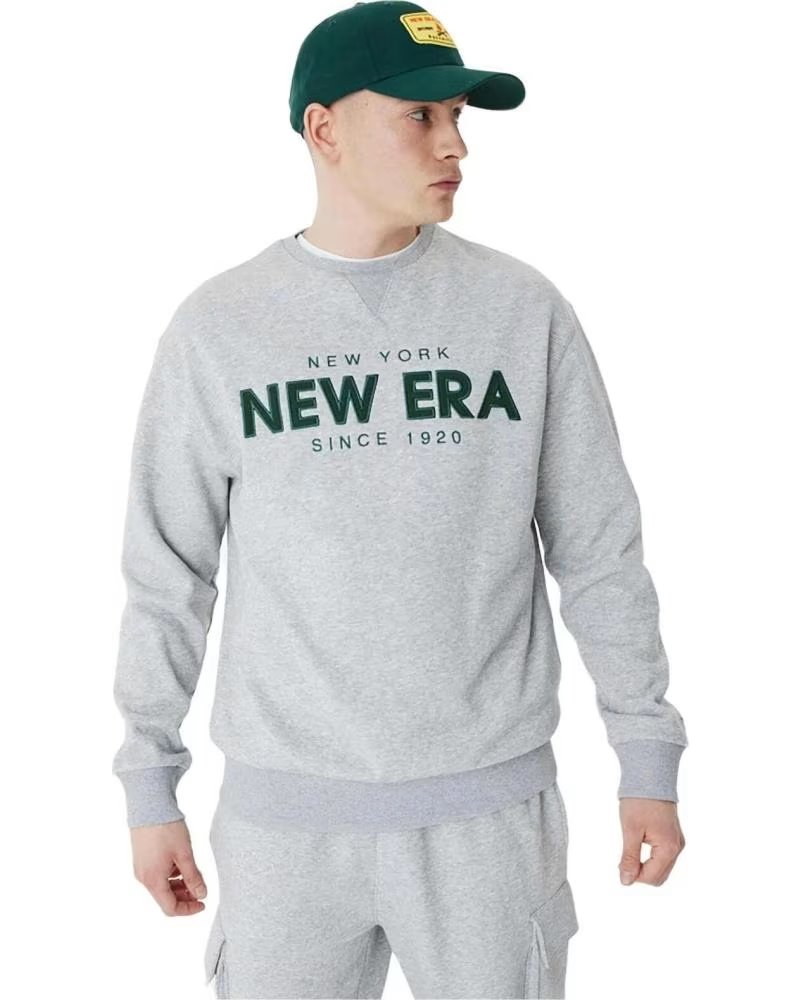 NEW ERA FELPA GRIGIA CON LOGO GRIS