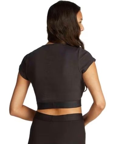 CALVIN KLEIN CAMISETA CROP TOP MANGA CORTA LV00QS7349UB1 NEGRO
