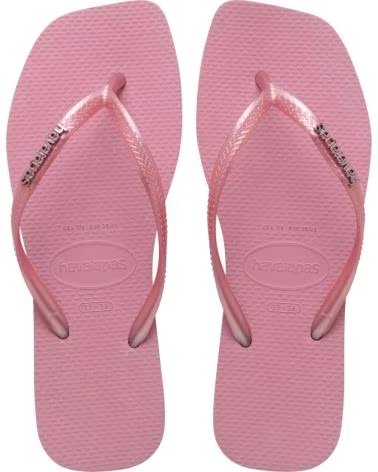 HAVAIANAS CHANCLAS SQUARE LOGO METALLIC ROSA 1105RO 1105ROSA