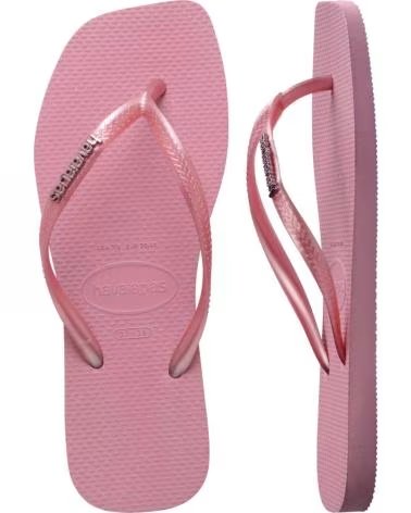 HAVAIANAS CHANCLAS SQUARE LOGO METALLIC ROSA 1105RO 1105ROSA