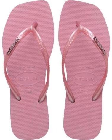 HAVAIANAS CHANCLAS SQUARE LOGO METALLIC ROSA 1105RO 1105ROSA