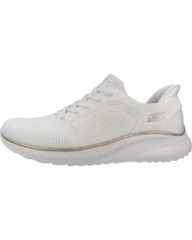 TÊNIS SKECHERS BOBS SQUAD CHAOS SLIP-INS 117497-WTGD BRANCO-OURO BLANCO-ORO
