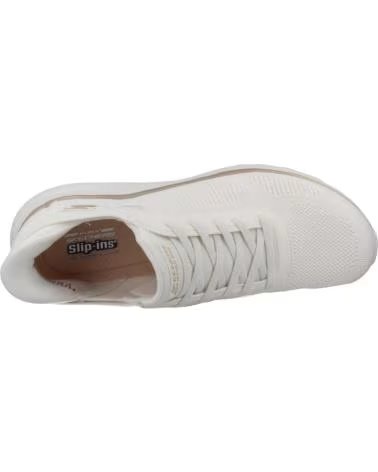 SKECHERS ZAPATILLAS 117497-WTGD EN BEIGE PARA MUJER WHITE-GOLD TEXTILE