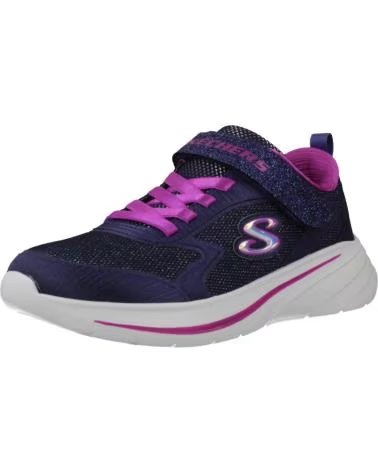 SKECHERS WAVE 92 KLETTVERSCHLUSS-SNEAKER MARINE-LILA FÜR MÄDCHEN