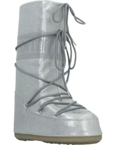 MOON BOOT STIVALI DONNA MODELLO MB ICON GLITTER ARGENTO SILVER 12355