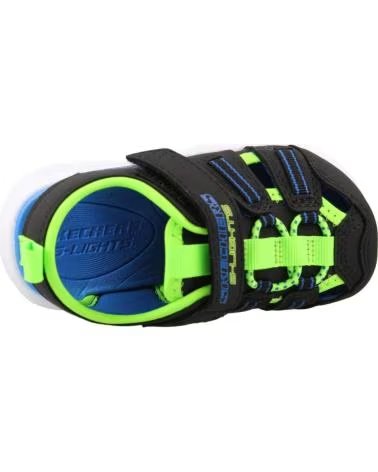 SKECHERS SANDALIAS NINO MODELO 407033N COLOR NEGRO BKLM