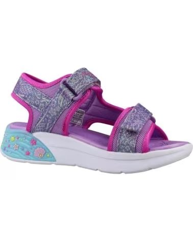 SKECHERS SANDALIAS NINA MODELO LIGHTS MERMAID DR COLOR VIOLETA LVMT