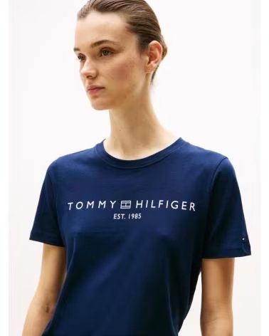 TOMMY HILFIGER CAMISETAS MUJER MODELO REG CORP LOGO C-NK SS COLOR AZUL C1G