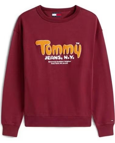 TOMMY JEANS FELPA TJM RLX BOUCLE FNT PLY C COLORE BORDEAUX XIU