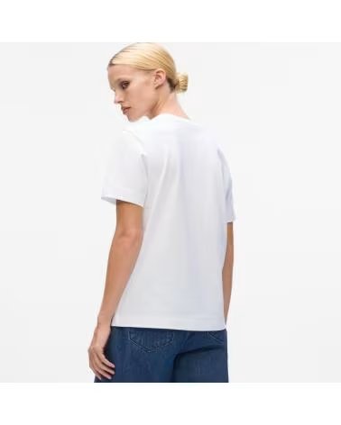 KARL LAGERFELD CAMISETAS MUJER JEANS MODELO SIGNATURE SEQUINS T-SHIRT COLOR WHITE