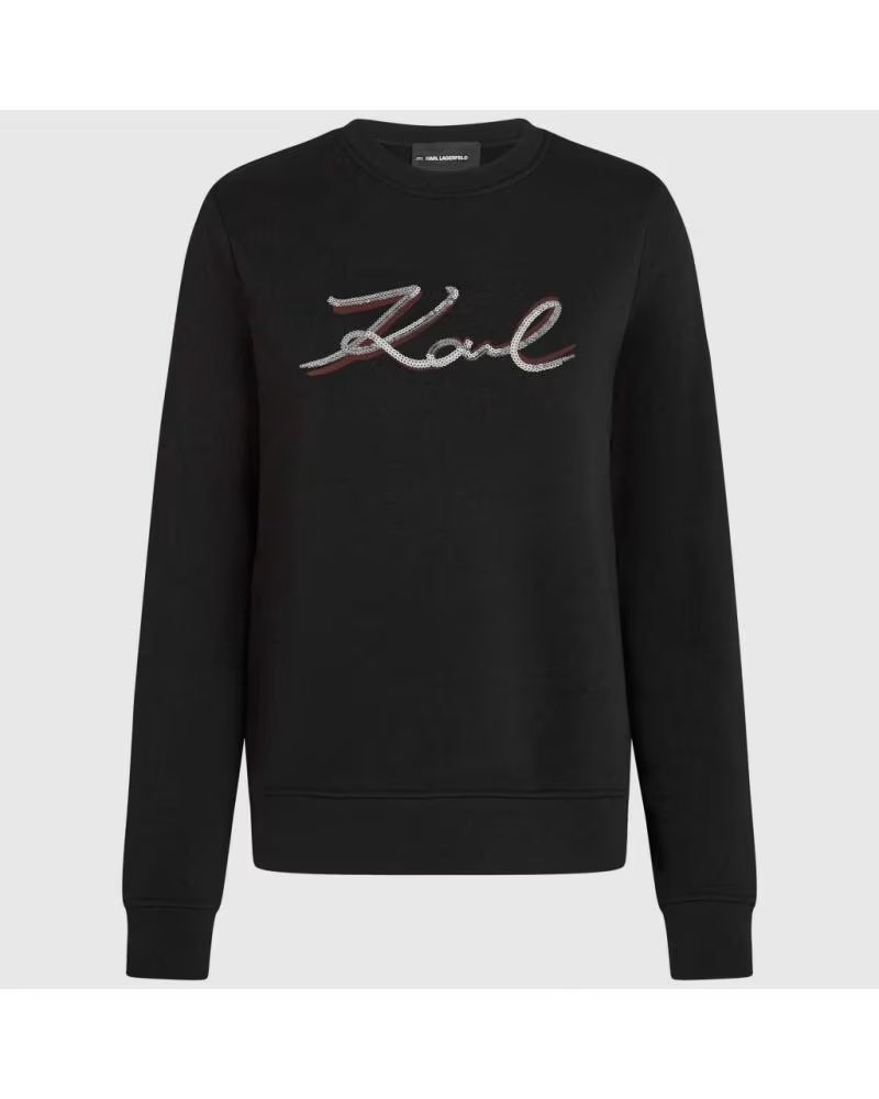 KARL LAGERFELD SUDADERAS MUJER JEANS MODELO SIGNATURE SEQUINS SWEATSHI COLO BLACK