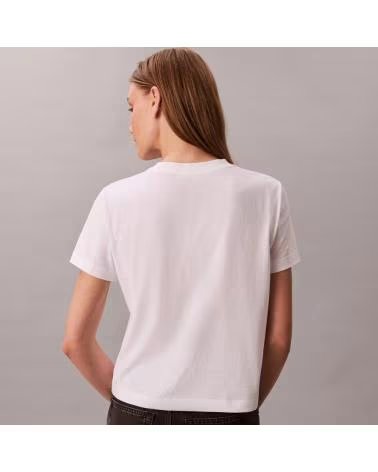 CALVIN KLEIN CAMISETAS MUJER MODELO SS FITTED SCRIPT CALVIN COLOR BLANCO WHITE