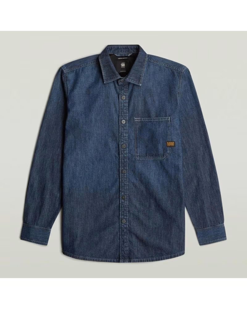 G-STAR CAMISAS HOMBRE MODELO REGULAR 1 PKT SHIRT LS COLOR AZUL ECLI ECLIPSE