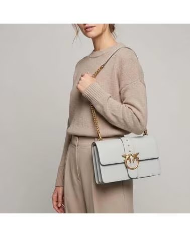 PINKO BOLSOS MUJER MODELO LOVE ONE CLASSIC ST CL COLOR GRIS K32Q