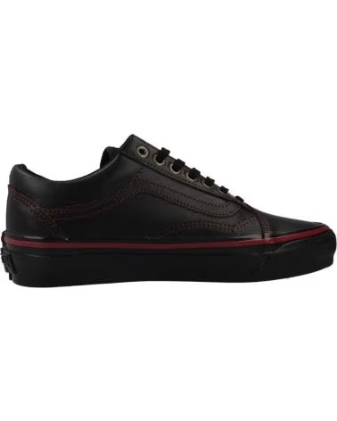 VANS OFF THE WALL ZAPATILLAS HOMBRE VANS MODELO OLD SKOOL LEATHER COLOR NEGRO DRKRED