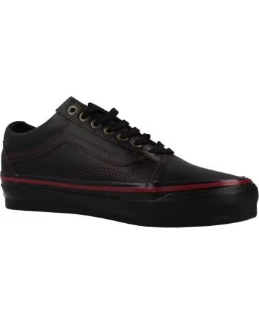 VANS OFF THE WALL ZAPATILLAS HOMBRE VANS MODELO OLD SKOOL LEATHER COLOR NEGRO DRKRED