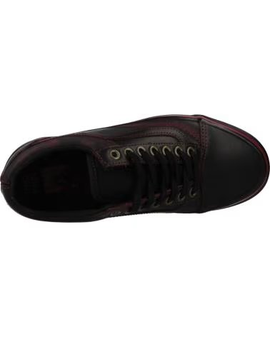 VANS OFF THE WALL ZAPATILLAS HOMBRE VANS MODELO OLD SKOOL LEATHER COLOR NEGRO DRKRED