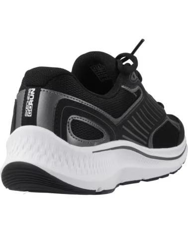 SKECHERS ZAPATILLAS DE RUNNING 128606-BKW EN NEGRO PARA MUJER BLACK LEATHER-WHITE TRIM-METALLIC TRIM