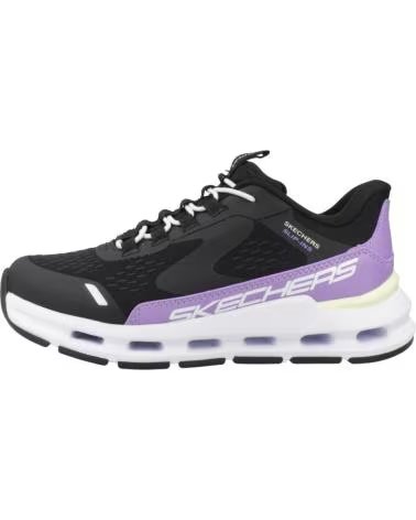 SKECHERS ZAPATILLAS 303654L-BKPR EN NEGRO PARA NINOS UNISEX BLACK SYNTHETIC-PURPLE TRIM