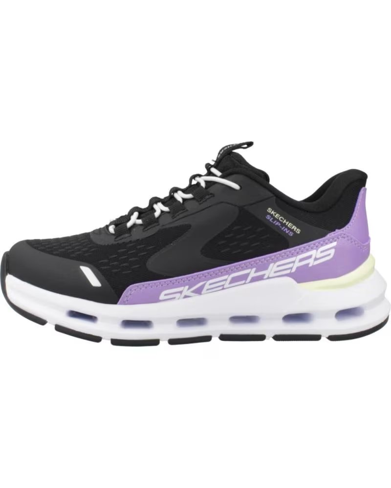 SKECHERS ZAPATILLAS 303654L-BKPR EN NEGRO PARA NINOS UNISEX BLACK SYNTHETIC-PURPLE TRIM