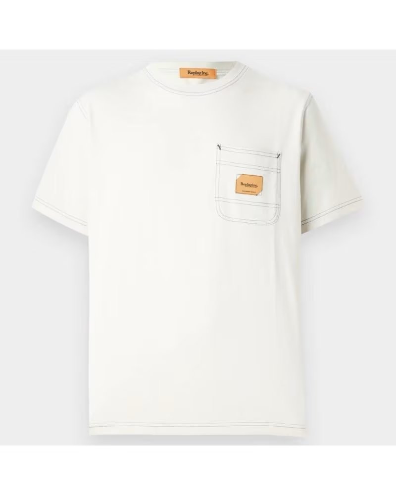REPLAY CAMISETAS HOMBRE MODELO CLASSIC POCKET T-SHIRT COLOR BLANCO 205