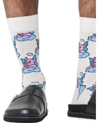 HAPPY SOCKS CALCETINES HOMBRE MODELO GOOD PIG COLOR BLANCO 1000