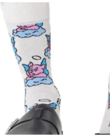 HAPPY SOCKS CALCETINES HOMBRE MODELO GOOD PIG COLOR BLANCO 1000