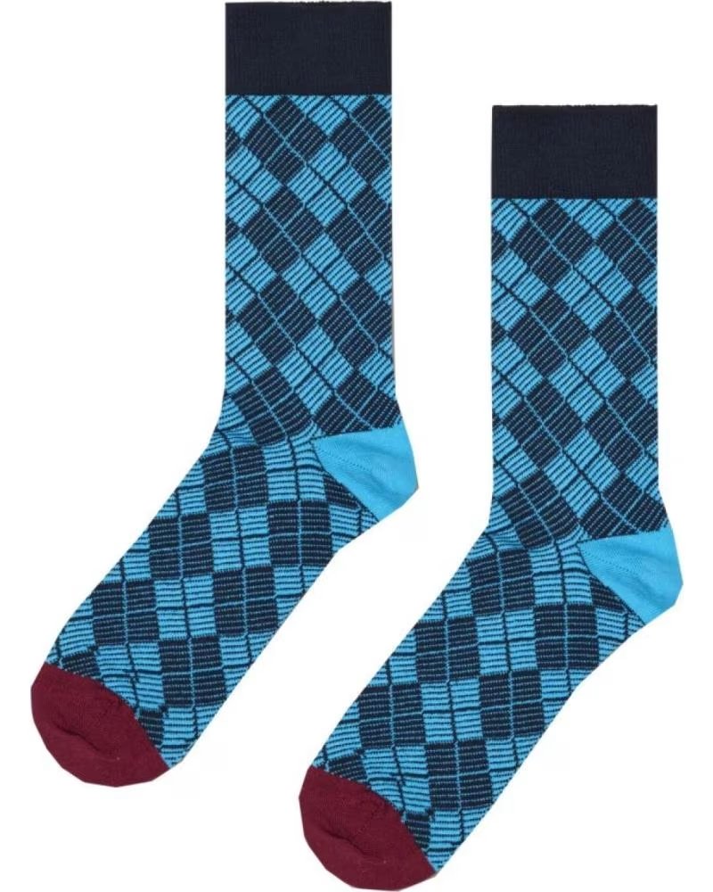 HAPPY SOCKS CALCETINES HOMBRE MODELO MINI ARGYLE JAQUARD COLOR AZUL 6500