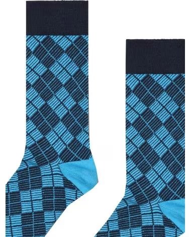 HAPPY SOCKS CALCETINES HOMBRE MODELO MINI ARGYLE JAQUARD COLOR AZUL 6500