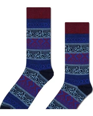 HAPPY SOCKS CALZE UOMO BIKE JAQUARD BLU 6300