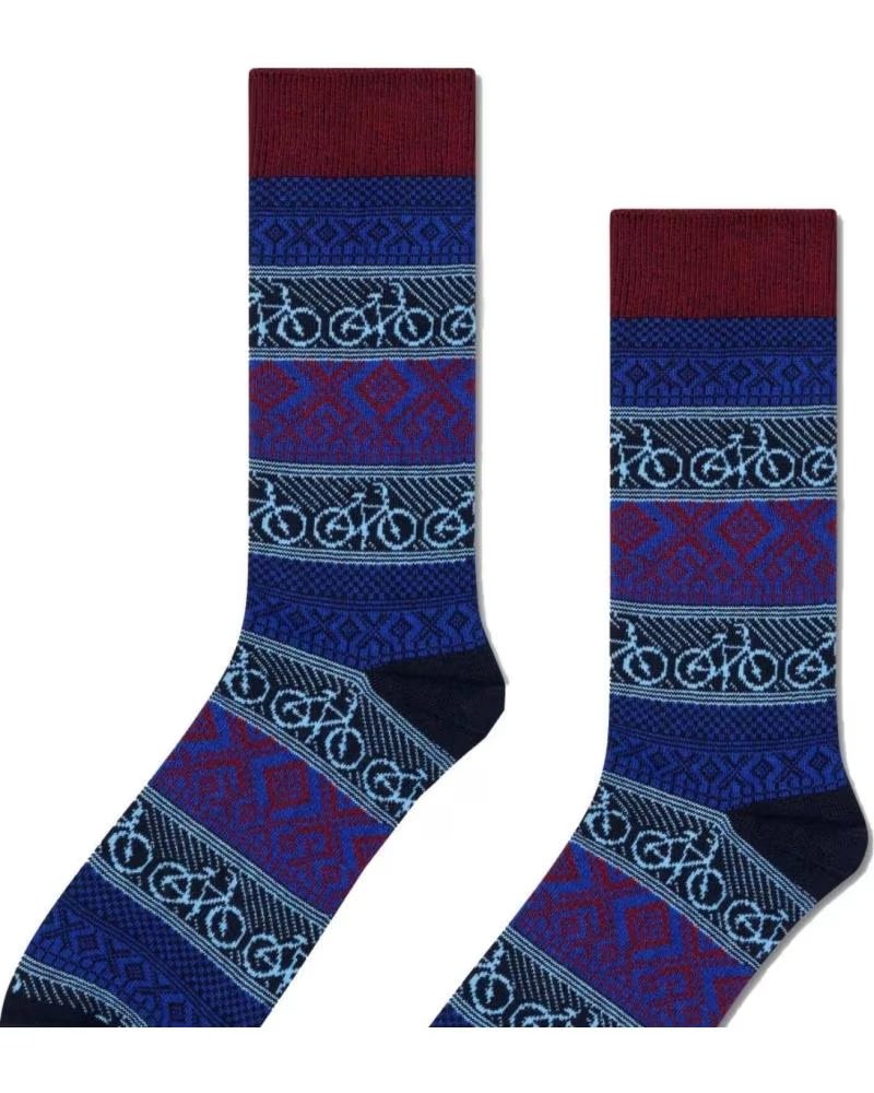 HAPPY SOCKS CALZE UOMO BIKE JAQUARD BLU 6300