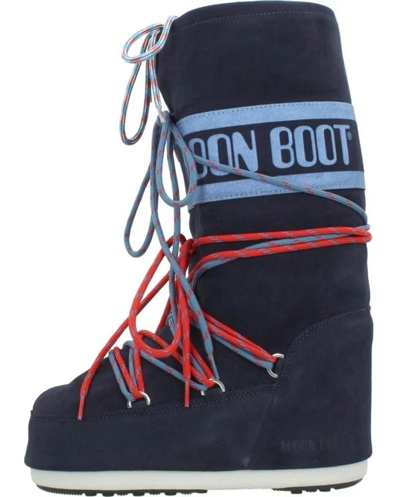 MOON BOOT BOTAS MUJER MODELO MB ICON SUEDE LACES COLOR AZUL NAVY