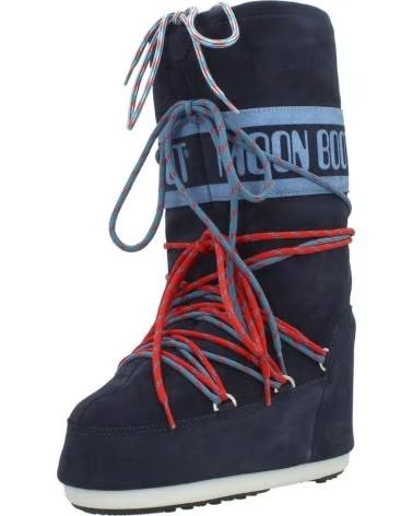 MOON BOOT BOTAS MUJER MODELO MB ICON SUEDE LACES COLOR AZUL NAVY