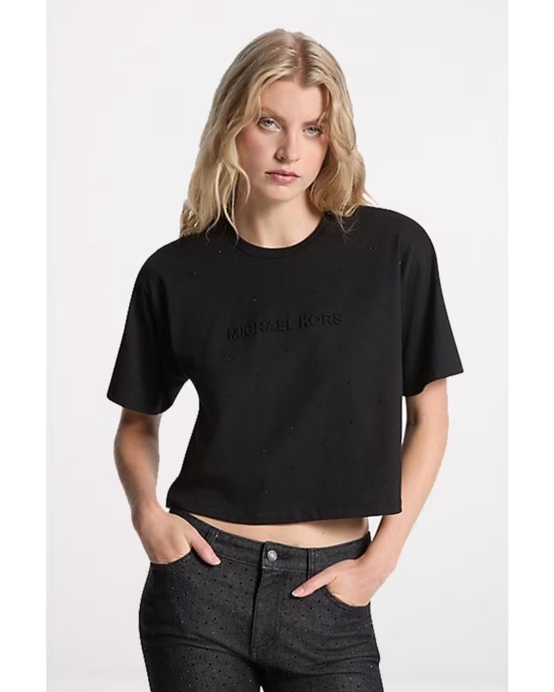 MICHAEL KORS CAMISETAS MUJER MODELO MK RHNSTONE T COLOR NEGRO 001