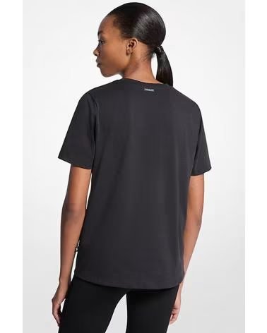MICHAEL KORS CAMISETAS MUJER MODELO MK CHARM SMALL TEE COLOR NEGRO 001