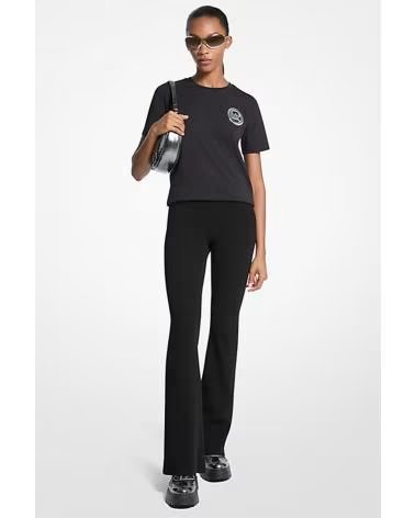 MICHAEL KORS CAMISETAS MUJER MODELO MK CHARM SMALL TEE COLOR NEGRO 001