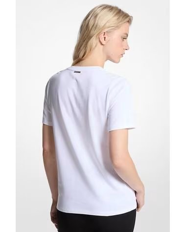 MICHAEL KORS CAMISETAS MUJER MODELO MK CHARM SMALL TEE COLOR BLANCO 100