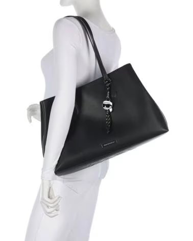 BORSA TOTE IKON NYLON KARL LAGERFELD NERO BLACK LG