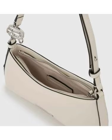 KARL LAGERFELD DAMENHANDTASCHE SMOOTH OUTLINE MINI C AUS LEDER IN WEISS OFFWHT