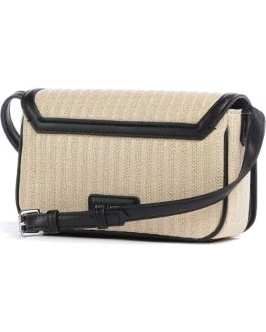 KARL LAGERFELD SAC À MAIN K-SIGNATURE RAFFIA CROSSBODY BEIGE NOIR NTRBLK