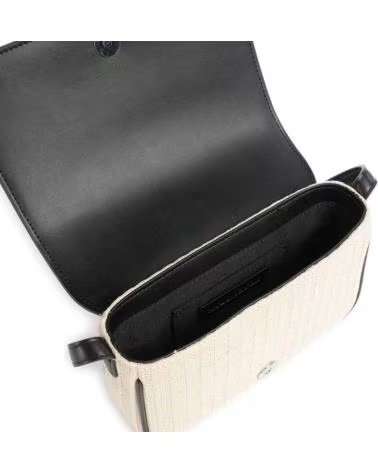 KARL LAGERFELD SAC À MAIN K-SIGNATURE RAFFIA CROSSBODY BEIGE NOIR NTRBLK