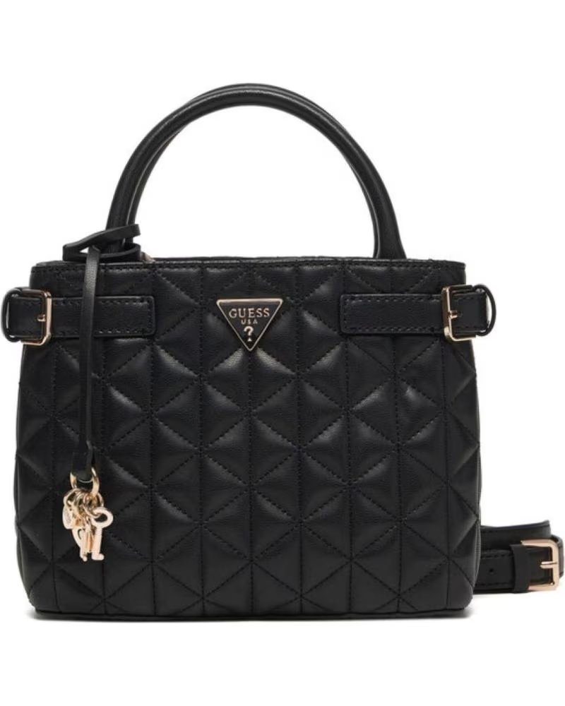 GUESS BOLSOS MUJER MODELO PAISLEIGH SMALL SATCHE COLOR NEGRO BLA