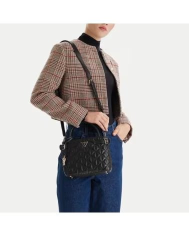 GUESS BOLSOS MUJER MODELO PAISLEIGH SMALL SATCHE COLOR NEGRO BLA