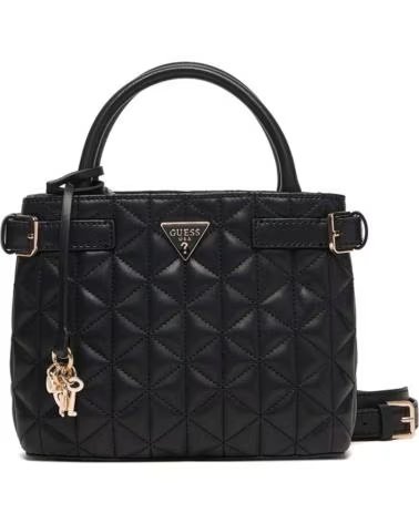 GUESS BOLSOS MUJER MODELO PAISLEIGH SMALL SATCHE COLOR NEGRO BLA