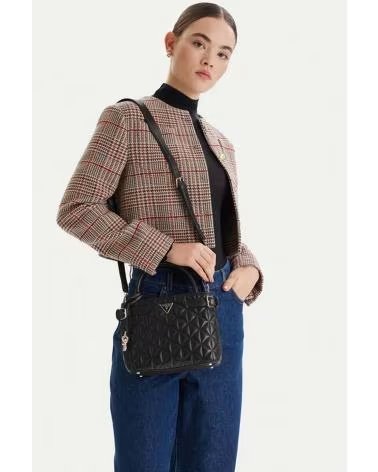 GUESS BOLSOS MUJER MODELO PAISLEIGH SMALL SATCHE COLOR NEGRO BLA
