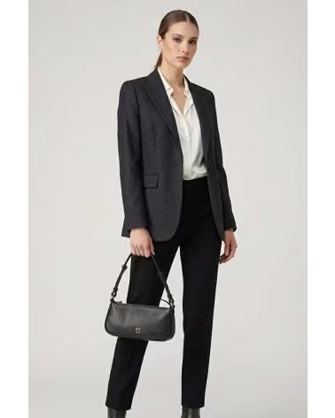 PINKO HALF MOON BAGUETTE BAG BLACK Z99Q
