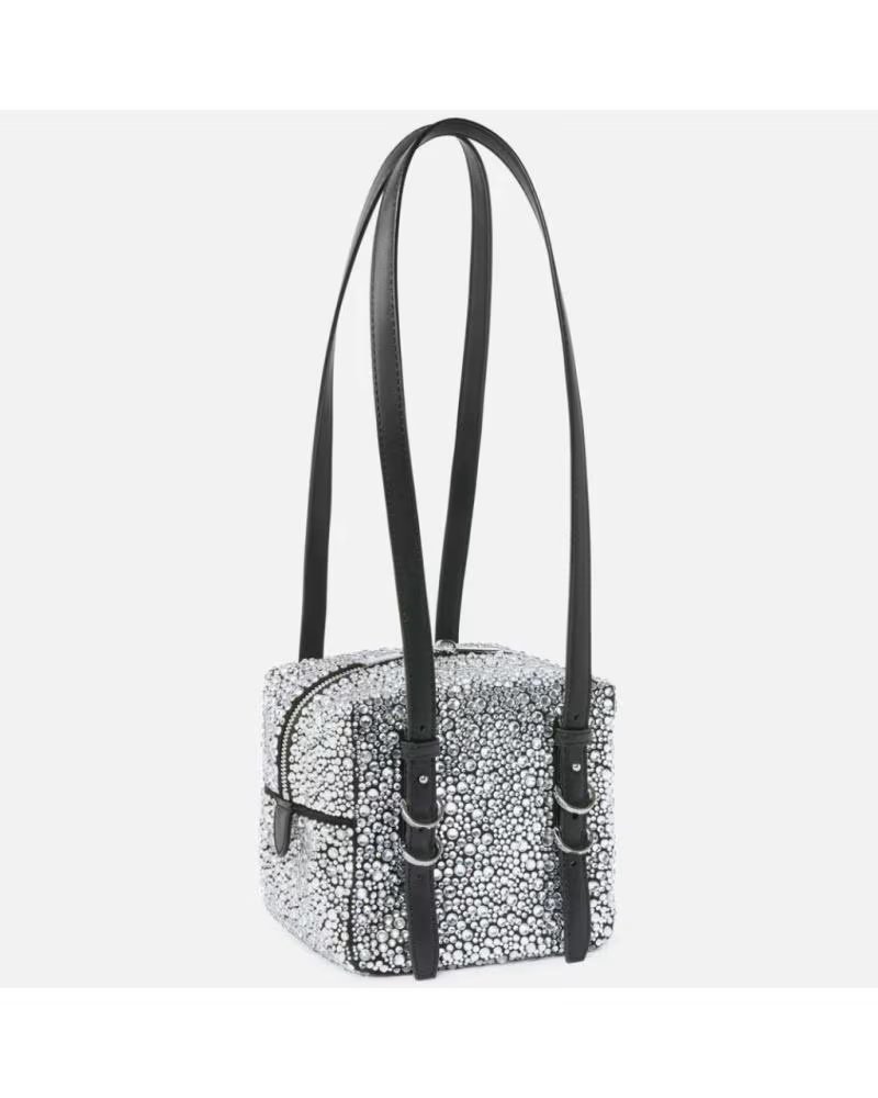 PINKO BOLSOS MUJER MODELO CUBIC BAG FULL COLOR PLATA Z99N
